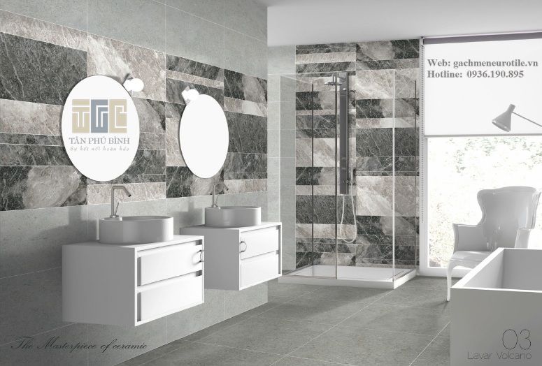Layout gạch ốp Eurotile 300x600 HOD G03 kết hợp với HOD G01